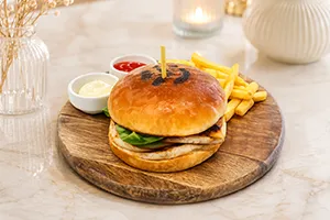 Grilled Chicken Burger with Fries