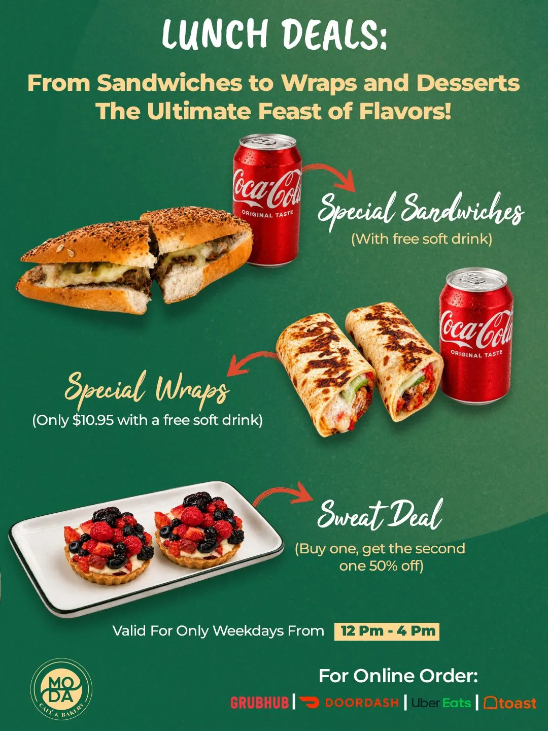 Moda Cafe & Bakery Lunch Deals